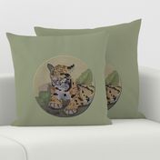 Cross Stitch Clouded Leopard for Pillow