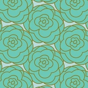 Teal flower design