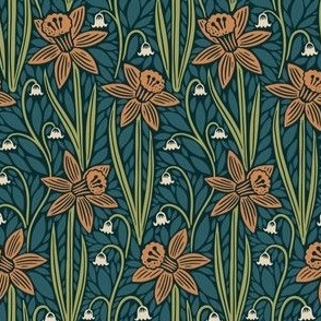 Narcissus Floral | Medium Scale | Vintage Daffodils 