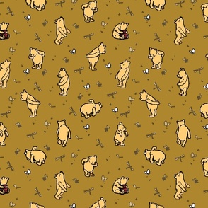 Winnie-The-Pooh Scatter Dark Mustard - Medium