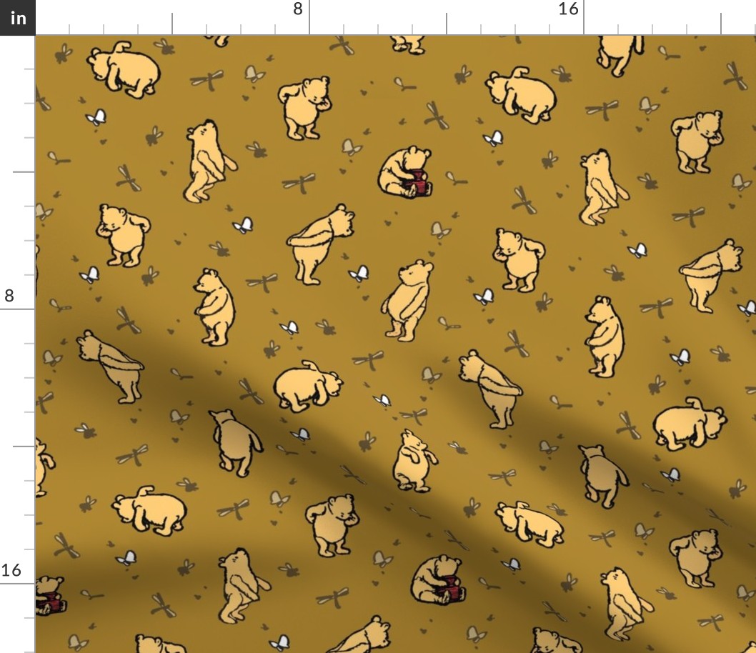 Winnie-The-Pooh Scatter Dark Mustard - Medium