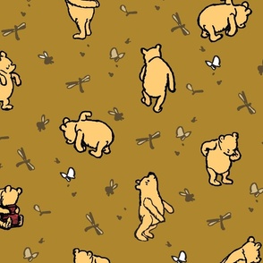 Winnie-The-Pooh Scatter Dark Mustard - Large