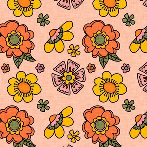 Retro Floral Blossom Pink