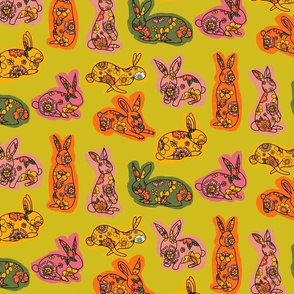 Cute Floral Bunny´s Green