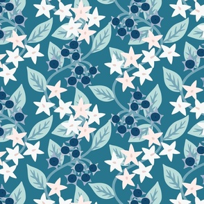 Deadly Nightshade Belladonna dusk teal pink 12 wallpaper scale by Pippa Shaw