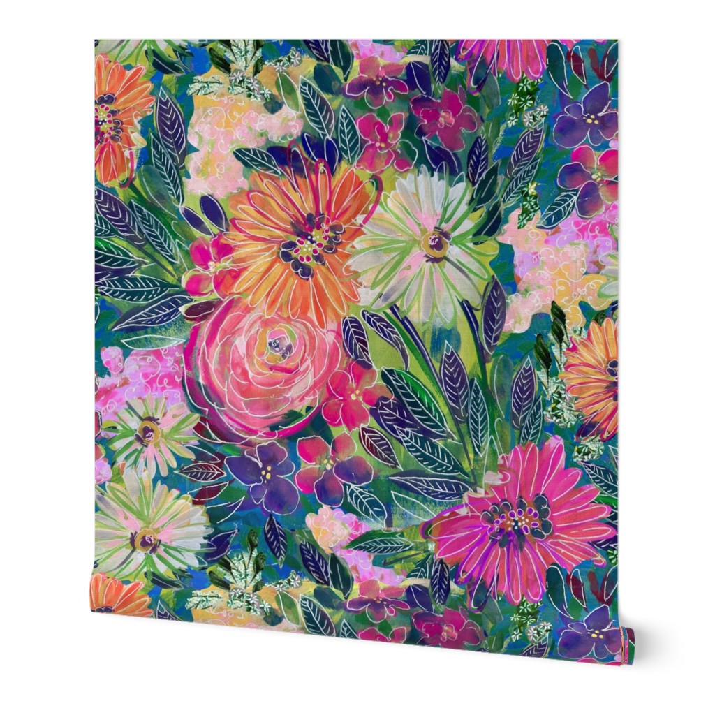 Sunset Meadows Painted Floral (Large Scale) 