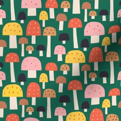 Toadstools forest green