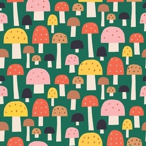 Toadstools forest green