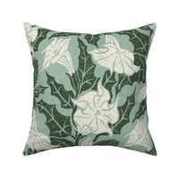 Datura  - extra large - mint, forest green, and alabaster