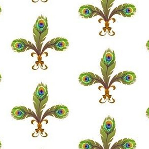 peacock fleur de lis 2