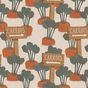 Carrot Patch w/sign - Garden - Spring/Easter - beige  - LAD23