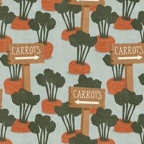 Carrot Patch w/sign - Garden - Spring/Easter - dusty blue  - LAD23