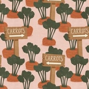 Carrot Patch w/ sign - Garden - Spring/Easter - pink - LAD23