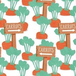 Carrot Patch w/sign - Garden - Spring/Easter - aqua - LAD23