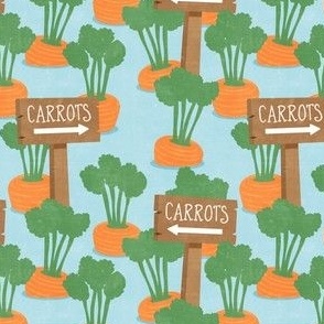 Carrot Patch w/sign - Garden - Spring/Easter - blue  - LAD23