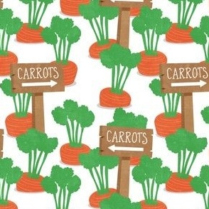 Carrot Patch w/sign - Garden - Spring/Easter - White - LAD23