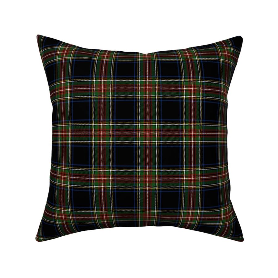 Stewart black tartan, thinner blue lines, 3"