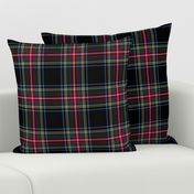 Stewart black tartan, thinner blue lines, 6" muted