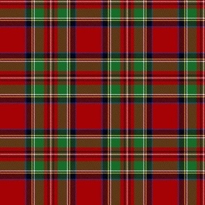 Royal Stewart / Stuart tartan, thinner blue lines, 3" 