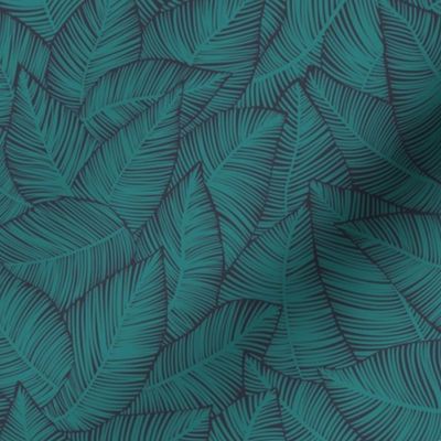  Palm Leaves Blue Teal - Small