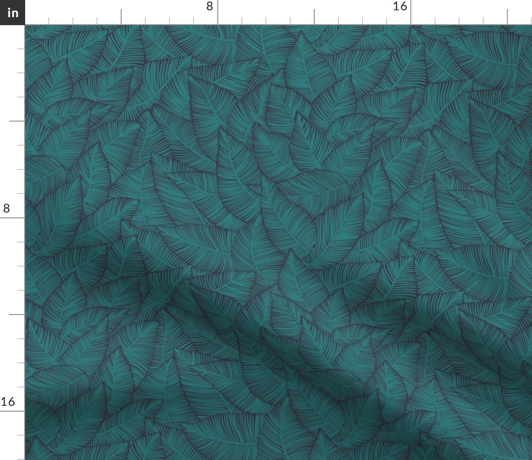  Palm Leaves Blue Teal - Small