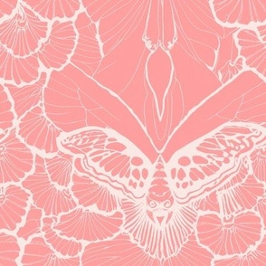 Mythical Moth Lace - Midcentury Pink