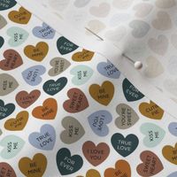 micro candy hearts: pumpkin, sky, gray blue, bodie rust, aqua, cider