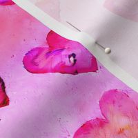 watercolor abstract pink valentine hearts B