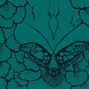 Mythical Moth Lace - Witchy Teal