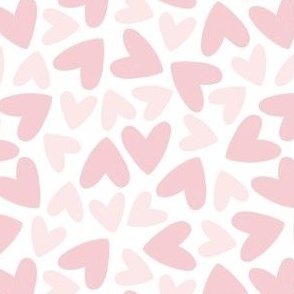 Pink Hearts on White