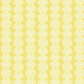 Small pineapple block print buttercup natural 10.5" x 10.5" repeat