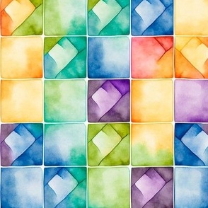 watercolor squares