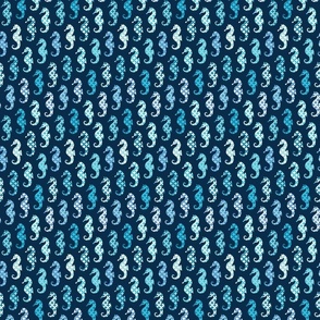 Designer Seahorses Geometric - Blue Small