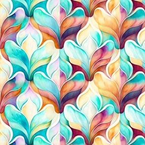 watercolor fleur de lis inspired pattern