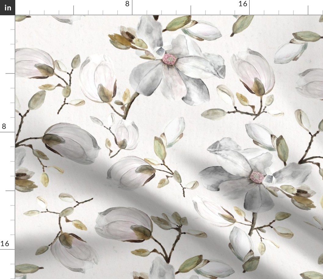 white flower / white botanical / whimsical floral