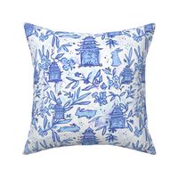 blue bunny chinoiserie 