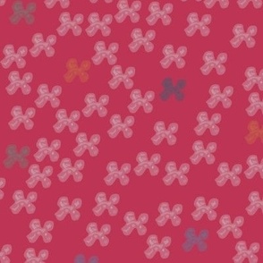 Midnight tropical flowers with viva magenta background