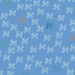 Midnight tropical flowers with blue gray background