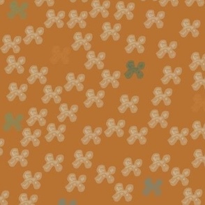 Midnight tropical flowers with copper background