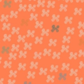 Midnight tropical flowers with coral background