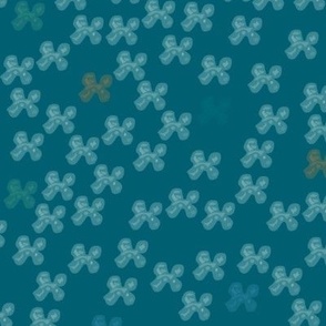 Midnight tropical flowers with ocean depths background