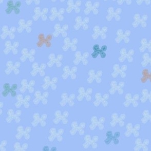 Midnight tropical flowers with light blue background