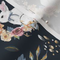 Wonderland White Rabbit & Floral Wreath