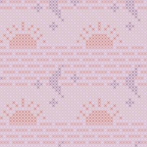 Baby Pink Sunrise Cross Stitch