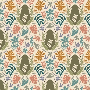 Frogs - Matisse Pattern Flowers - Small Size