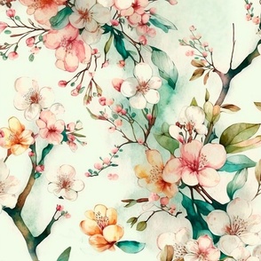 soft watercolor cherry blossoms