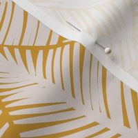 Palm Leaves Gold White / Tropical Exotic Dense Leaves / Botanical Plants - Large