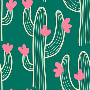 2623 C Large - Blooming cactus, green, jumbo