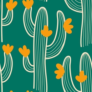 2623 D Large - Blooming cactus, green, jumbo