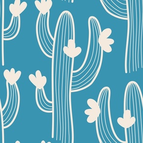 2623 F Large - Blooming cactus, blue jumbo